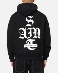 Saint Morta Gothic Stack Boxy Hoodie Black
