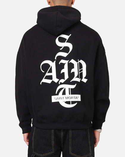 Saint Morta Gothic Stack Boxy Hoodie Black