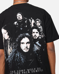 73Studio X Game Of Thrones Jon Snow Vintage T-Shirt Black Acidwash