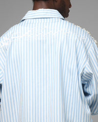 Loiter Pearl Button Up Shirt Blue Stripe