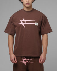 Loiter Hybrid Premium T-Shirt Brown/Pink