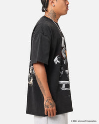 73Studio X Halo Halo Reach Vintage T-Shirt Black Acidwash