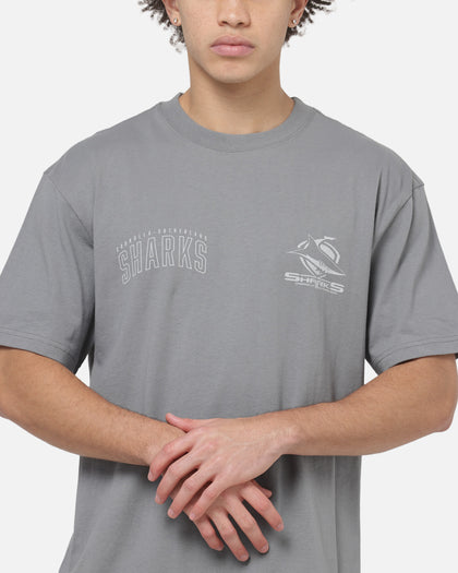 Bleacher Athletic Cronulla Sharks NRL Attrition Solid T-Shirt Grey