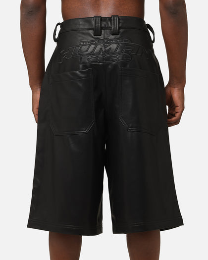 Loiter Motor PU Leather Shorts Black