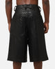 Loiter Motor PU Leather Shorts Black