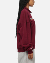 Mitchell & Ness Queensland Maroon Oversized Quarter Zip Crewneck Maroon