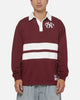 Mitchell & Ness New York Yankees Roses Rugby Long Sleeve Polo Shirt Sour Cherry