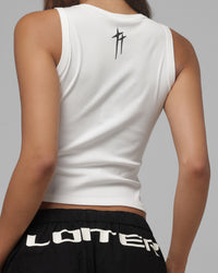 Loiter Women's Live Fast Die Young Rib Tank White