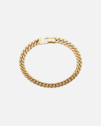 Guess Mainline Lo Studio 8mm Curb Chain Silver Bracelet Gold