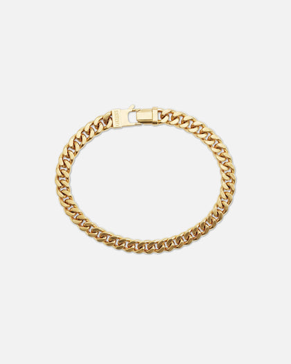 Guess Mainline Lo Studio 8mm Curb Chain Silver Bracelet Gold