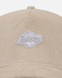 New Era Los Angeles Lakers 'Micro Cord Cream' 9FORTY A-Frame Snapback Cream/White
