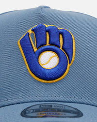 New Era Milwaukee Brewers 'Faded Blue' 9FORTY A-Frame Snapback Faded Blue