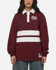 Mitchell & Ness New York Yankees Roses Rugby Long Sleeve Polo Shirt Sour Cherry