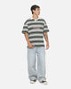 Vouseti Post Game Polo Shirt Money Green White Stripe