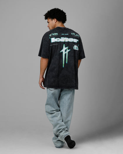 Loiter Night Crawler Drop T-Shirt Black Acidwash
