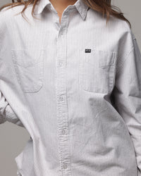 American Thrift Oxford Long Sleeve Shirt Brown Stripe