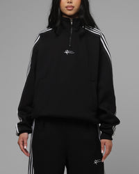 Loiter Hybrid Track Quarter Zip Black