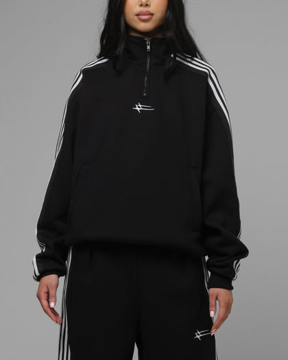 Loiter Hybrid Track Quarter Zip Black