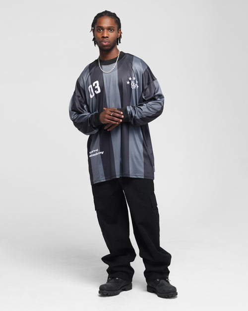 Carre Academy Oversized Long Sleeve T-Shirt Black/Grey