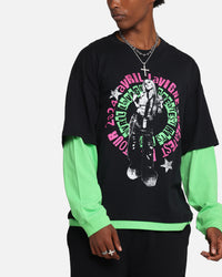 Avril Lavigne Avril Layered Long Sleeve T-Shirt Black Wash