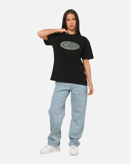 Carre Plaid Oval T-Shirt Solid Black