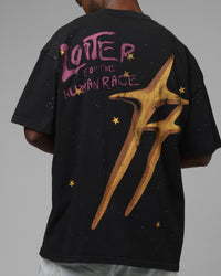 Loiter Melancholy T-Shirt Black Acidwash