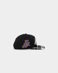 Pro Standard Los Angeles Lakers Prep Plaid Brim Snapback Black