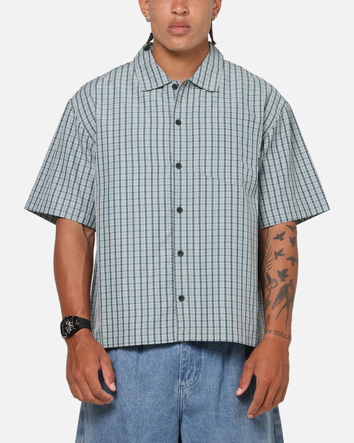 Carre Plaid Button Up Shirt Green-Plaid