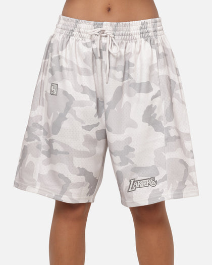 Mitchell & Ness Los Angeles Lakers Snow Camo Authentic Mesh Shorts White
