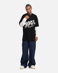 Carre Graffiti Layered Long Sleeve T-Shirt Black/Off White