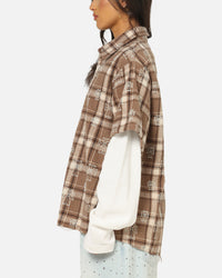 Saint Morta Sanctuary Layered Button Up Shirt Brown