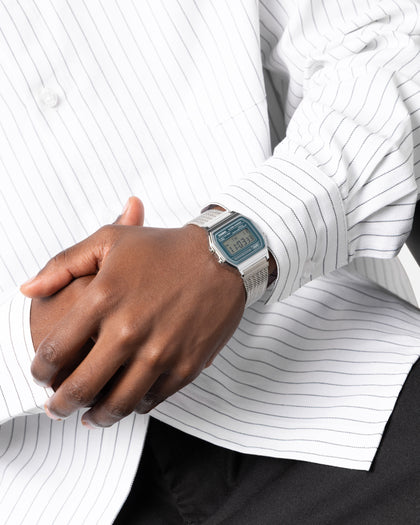 Casio A158WEM-3D Watch Silver/Black