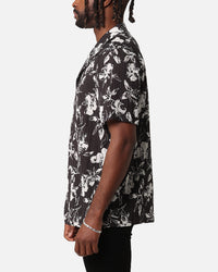 XXIII Floral Textured Button Up Shirt Black/White