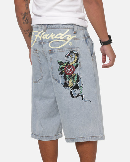 Ed Hardy Serpent Jorts Light Wash