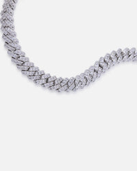 Saint Morta 6mm Iced Cuban Prong Bracelet Iced White Gold