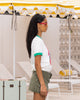 Loiter Gummy Ringer T-Shirt Off White/Green
