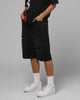Loiter Distressed Jorts Black