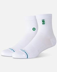 Stance NBA Logoman Quarter Socks White/Green