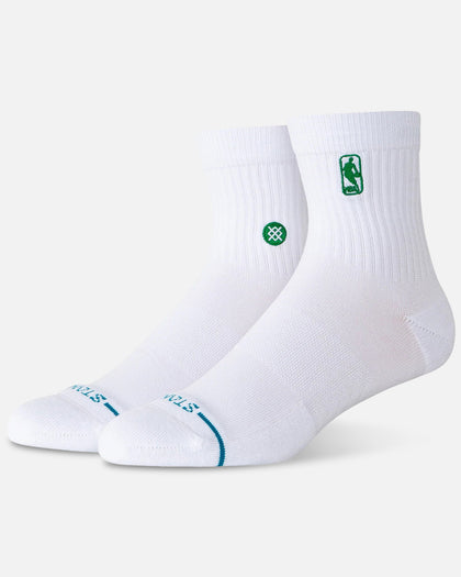 Stance NBA Logoman Quarter Socks White/Green