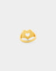 Raising Hell Checkered Heart Ring Gold/Pink