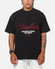 Saint Morta Regal Scripture Boxy T-Shirt Black Acidwash