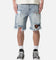 MNML Distressed Spider Denim Shorts Light Blue