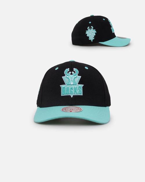 Mitchell & Ness Milwaukee Bucks "Ice Blue" Script Origin Snapback Black/Ice Blue