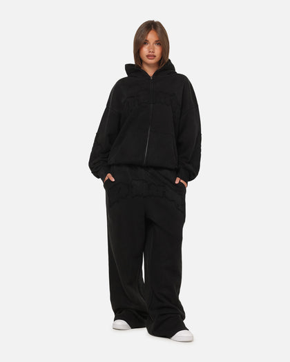 Ed Hardy Fray Track Pants Black
