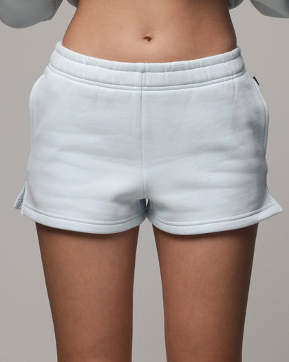 American Thrift Women's Fleece Shorts Light Blue