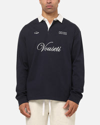 Vouseti Post Game Long Sleeve Polo Shirt Navy