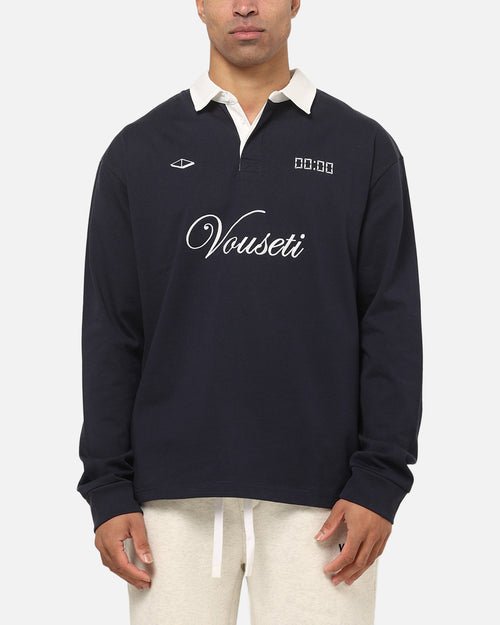 Vouseti Post Game Long Sleeve Polo Shirt Navy