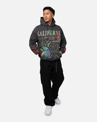 X-Large Pigment Dyed Peace Hoodie Black