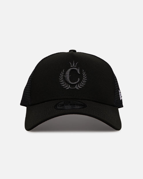 New Era X Culture Kings 9FORTY A-Frame Trucker Snapback Black/Black