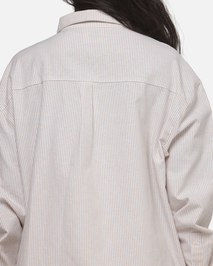 Carre x Disney M&F Long Sleeve Oxford Shirt Ecru/Dark Khaki